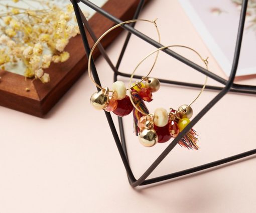 Alternative view of 絢麗紅彩耳環♥2對入
