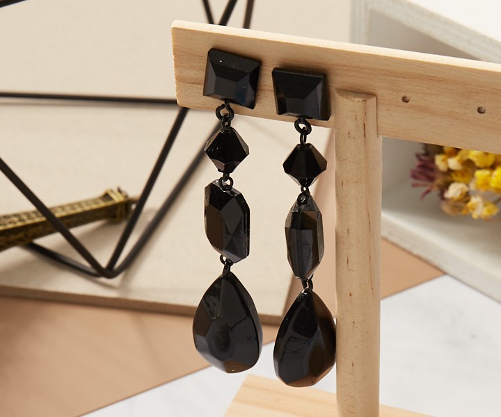 Alternative view of 天空之石耳環♥黑2對