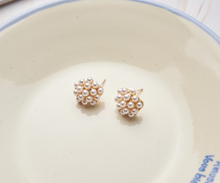 Alternative view of 珍珠星芒耳環-2對