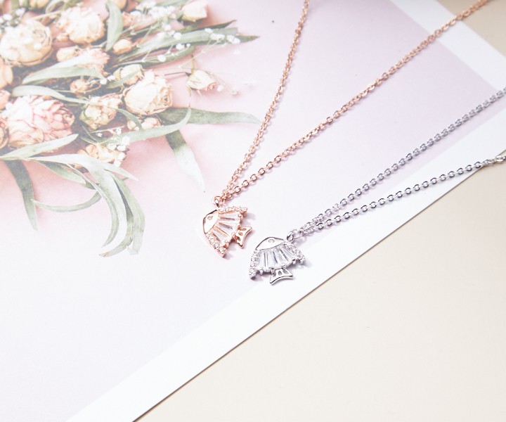 Alternative view of 蝴蝶魚項鍊♥玫瑰金1入