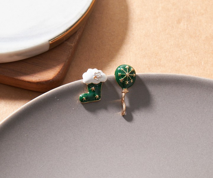 聖誕前夕耳環-綠1對