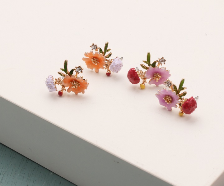 Alternative view of 野菊花叢耳環-菊2對