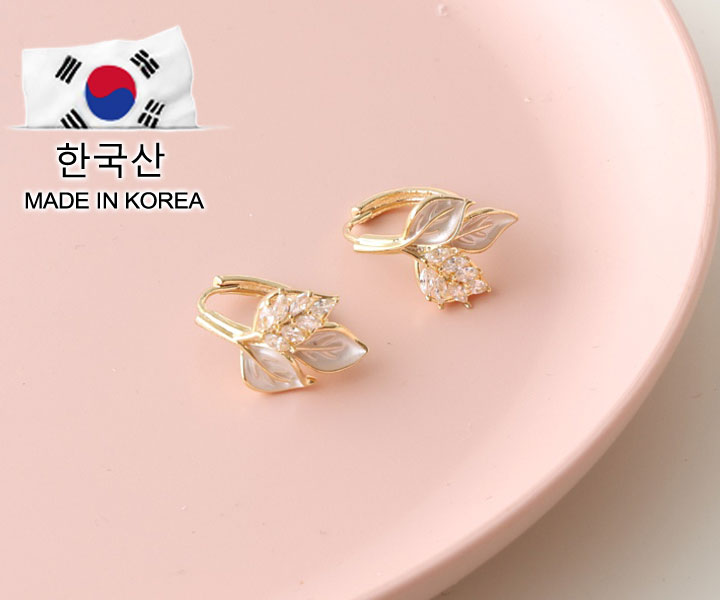 垂葉耳環-粉1對