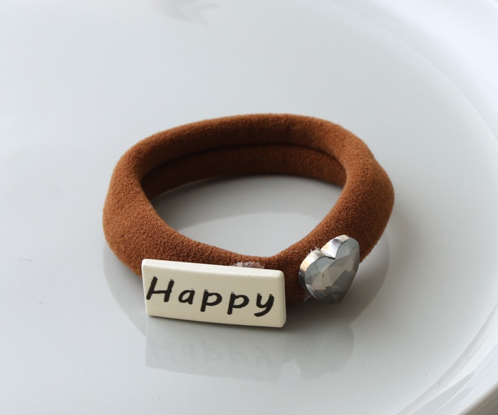 黑字Happy髮束-泰奶4入