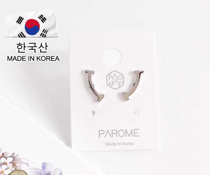 PAROME微笑銀針耳環-1對