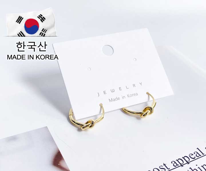 KOREA原裝扭結銀針耳環