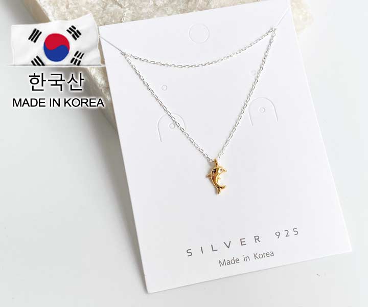 S925金海豚純銀項鍊-1入