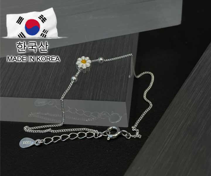 S925純銀小花手鍊-1入