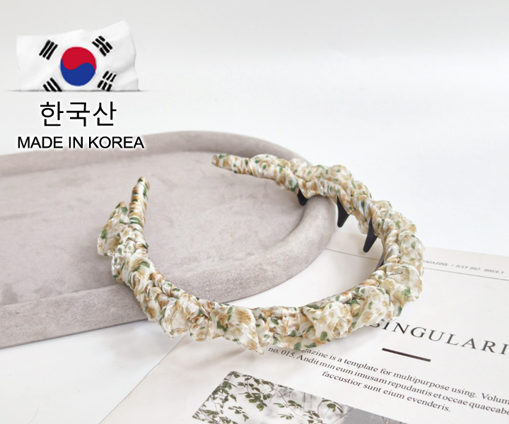 KOREA增髮量帶齒髮箍-黃花