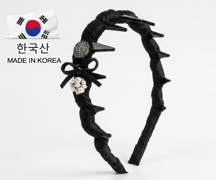 KOREA增髮量帶齒髮箍-黑色緞面