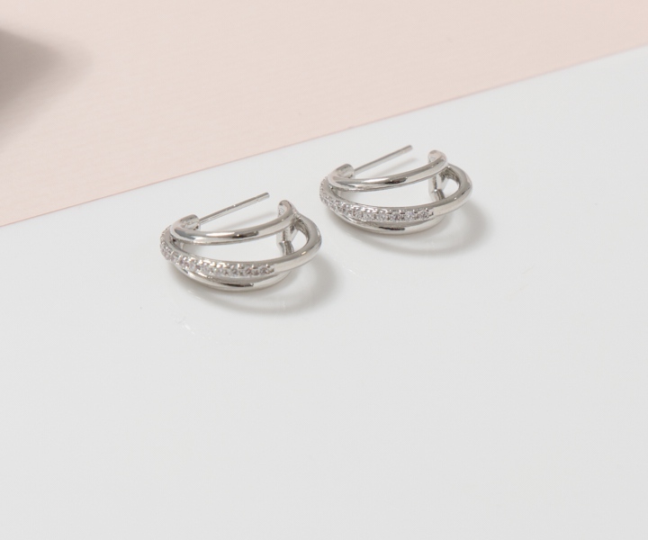 Alternative view of 月光時刻耳環-銀1對