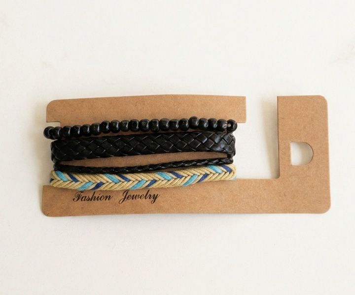 麻繩皮革手環套組-島嶼
