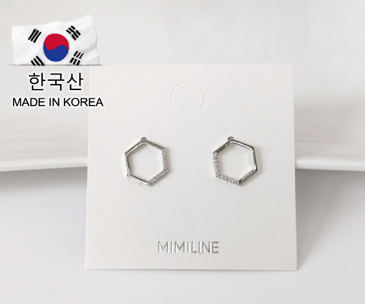 MIMILINE銀針耳環-銀