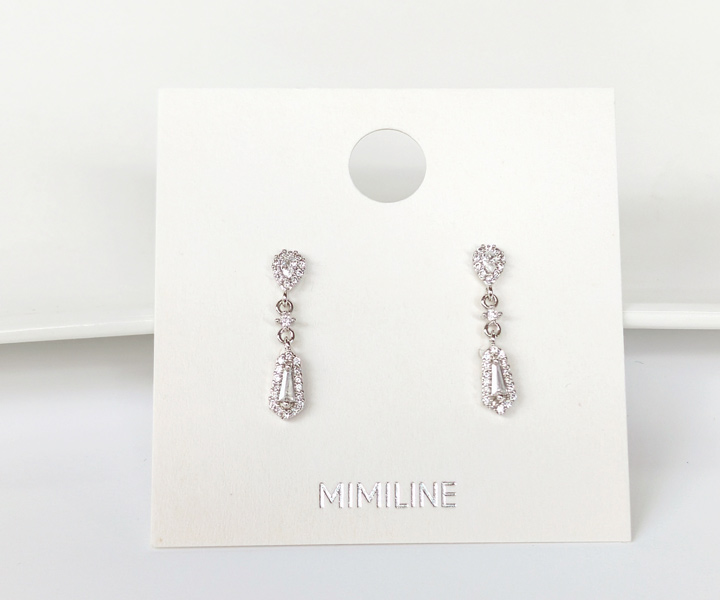 MIMILINE銀針耳環-銀