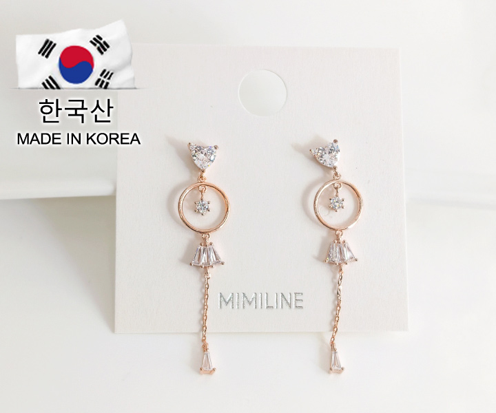 MIMILINE垂墜耳環-玫金