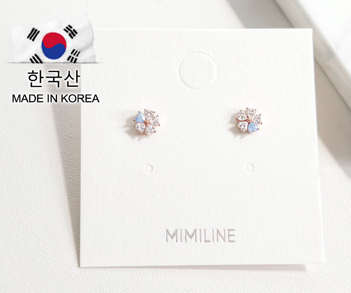 MIMILINE迷你小花耳環-玫金