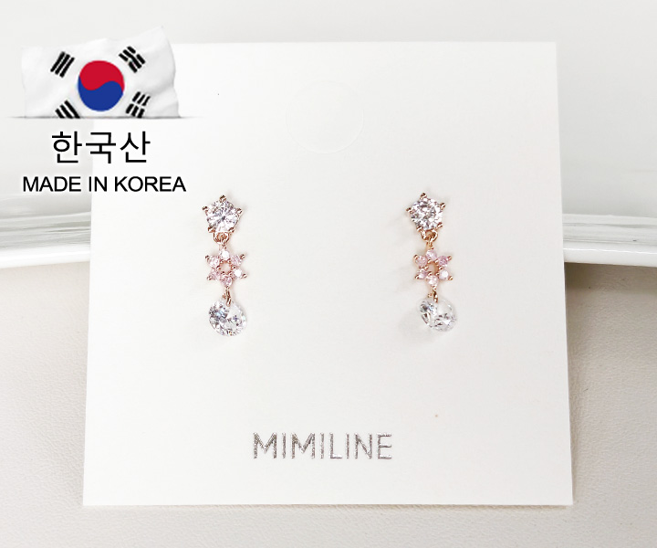 MIMILINE垂墜耳環-玫金:圖片 2