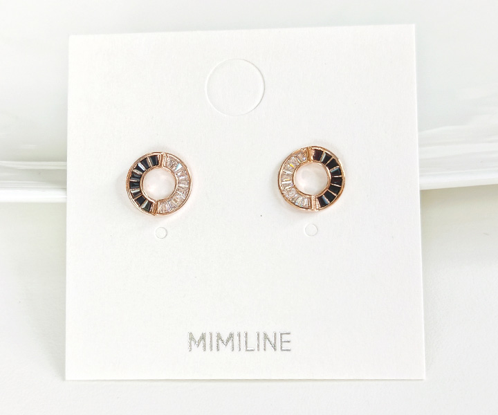 MIMILINE銀針小耳環-玫金:圖片 2