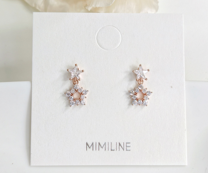 MIMILINE星星耳環-玫金:圖片 2